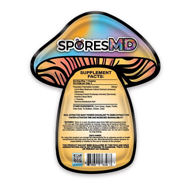 Orange Dream Psychedelic Blend Amanita Mushroom Gummies - 5 Pieces Ingredients