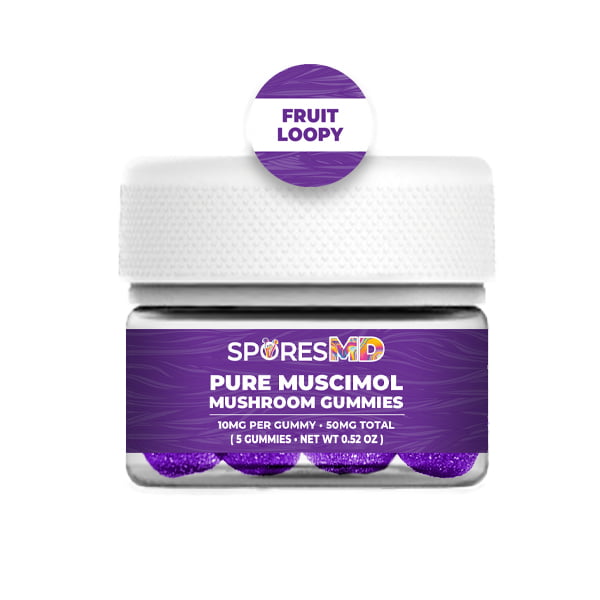 Pure Muscimol Gummies 50mg Total Fruit Loopy