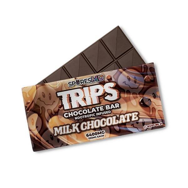 SporesMD Trips Chocolate Bar Nootropic Infused 6400mg - Milk Chocolate