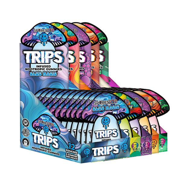 SporesMD Trips Infused Nootropic Gummies 12 Pack and 5 Gummies Per Pouch - Main