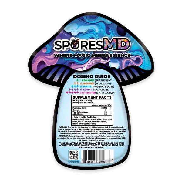 SporesMD Blue Magic Infused Nootropic Gummies 4000mg - Supplement facts