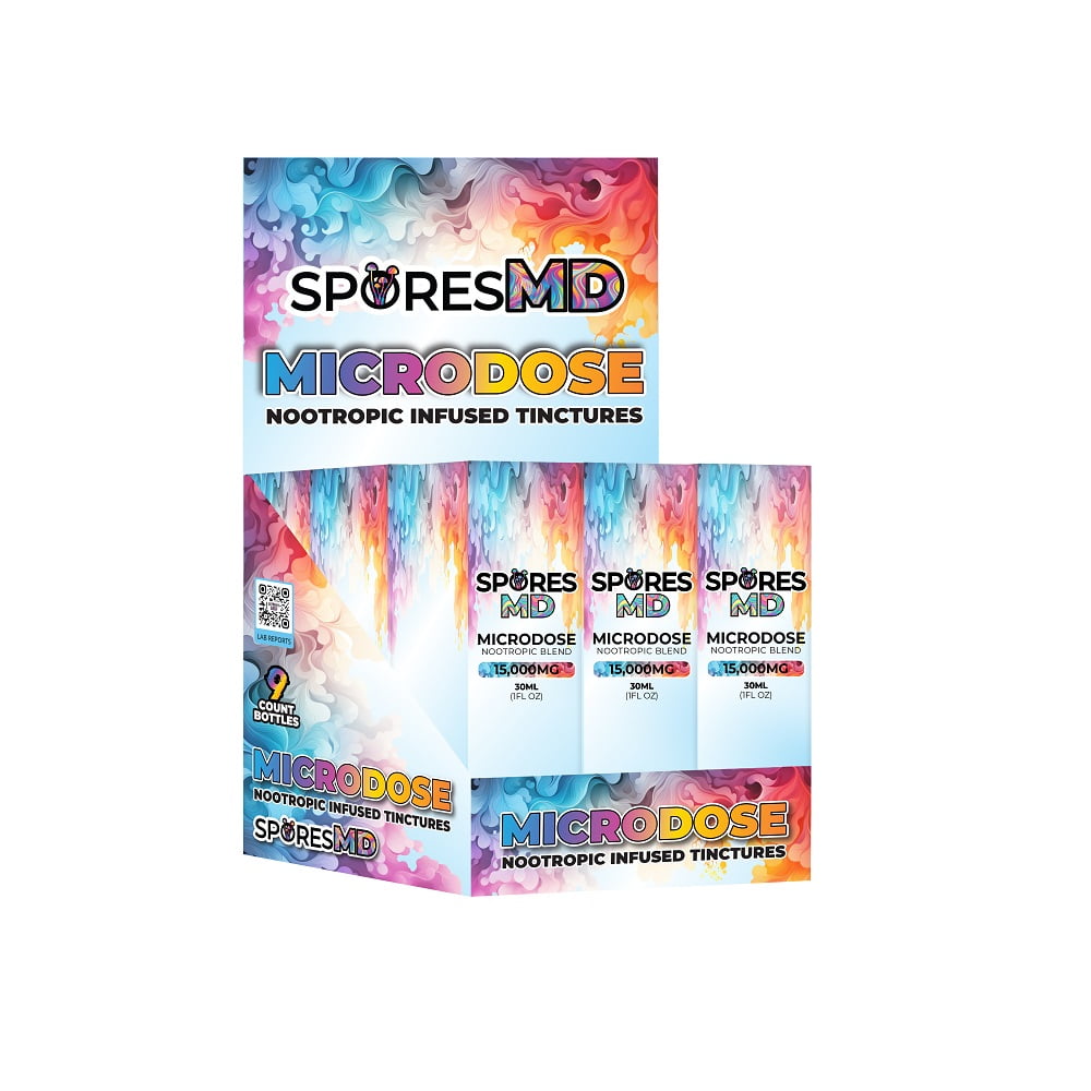SporesMD Microdose Nootropic Infused Tinctures 30mL - 9 Pack