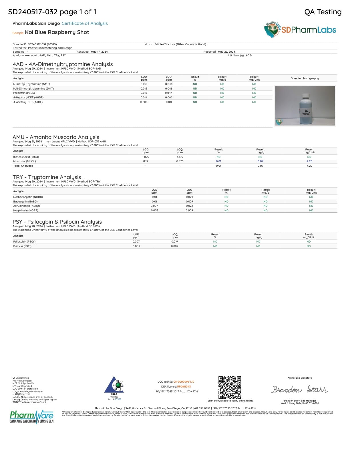 Koi MusciMindâ„¢ Liquid Trip 60ml - Lab report